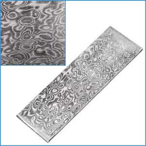 1pc Cloud Damascus Stainless Steel Bar 10cm x 3cm x 2.5mm VG10 Sandwich Knife Making Flat Exquisite Blade Japanese Style Heat Treated HRC 57