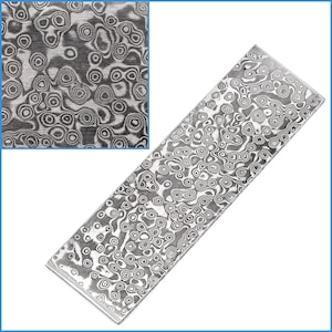 1pc Spiral Damascus Stainless Steel Bar 10cm x 3cm x 2.5mm VG10 Sandwich Knife Making Flat Exquisite Blade Japanese Style Heat Treated HRC57
