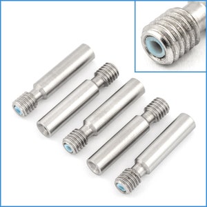 5pcs PTFE Garganta Heat Break Impresora 3D HotEnd Barril de acero inoxidable Alimentador de tubo Orificio de tubería 1.75mm Filamento M6 Calentador de rosca Pieza de impresión de repuesto