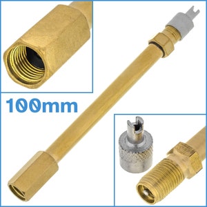 100mm Schrader Valve Brass Extension Pole With Cap Truck Car Wheel Tire Straight Tube Adaptor Extender Accessory Air Pressure Rod Part Tool