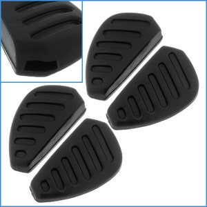 May include: Two pairs of black rubber earbud tips for headphones. Each tip is made of soft, flexible rubber and has a textured surface.