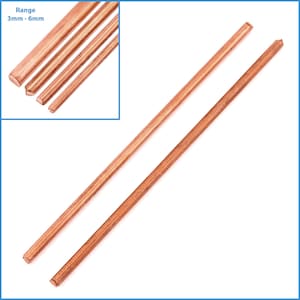 May include: Two copper rods, one is 3 mm in diameter and the other is 6 mm in diameter. Range: 3mm - 6mm.