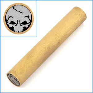 Skull Shaped 8mm x 46mm Mosaic Rivet Knife Handle Rod Screw Solid Brass Making Fasten Lock In Blade Tube Pin Bar Stock Shaft Round Fix DIY