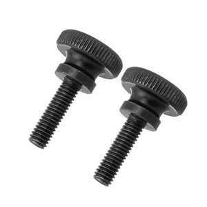 2個 M6 x 20 mm ブラック つまみネジ ローレットヘッド カーボンスチール 手締め 緩め ナット ロック クランプ ねじ付き ローレットボルト 締め付けツール