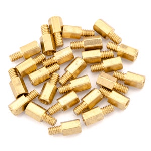 25pcs M2 4mm Brass Spacer Standoff Male To Female Hex Spacing Screw Threaded Separator Component Circuit Support Replace Spare Part Tool