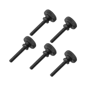 5個 M3 x 16 mm ブラック つまみネジ ローレットヘッド カーボンスチール 手締め 緩め ナット ロック クランプ ねじ付き ローレットボルト 締め付けツール