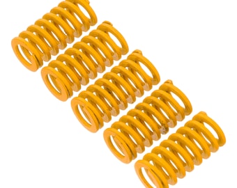 5pcs 10mm x 20mm Yellow Die Spring 3D Printer Reemplazar cama caliente Carga ligera Compresión Molde Extrusión de calor Parte para CR10 CR10S S4 Ender 3 MK8