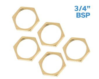 5 Stück 3/4 "BSP Gewinde Messing Gegenmutter Rohrverschraubung 4mm Dicke Flache Sechskant Kontermutter Verbinder Gelenk Wasser Gas Flüssigkeit Luft Öl Adapterrohr