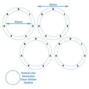 Top Zero Autocollant dans le sens des aiguilles d'une montre, 4 cercles, chiffres de 1 à 6, étiquettes de contrôle pour cuisinière, impression noire, autocollants pour interrupteur de bouton, plaque de cuisson à gaz supérieure
