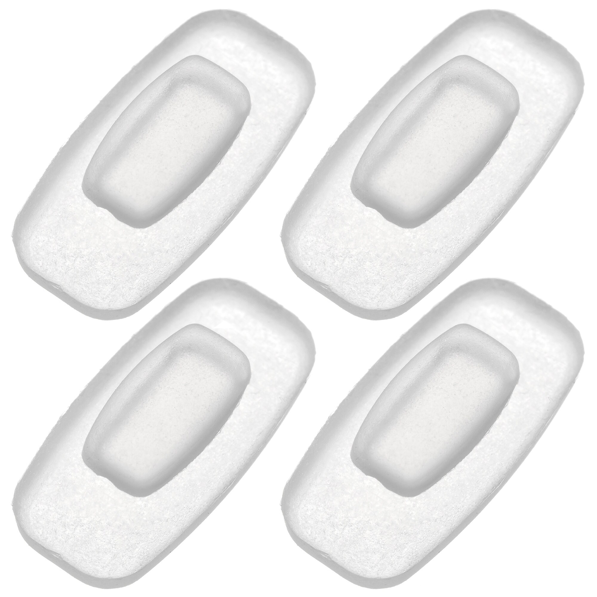 4pcs Frosted Silicone 13mm x 6.6mm Rectangle Nose Pads Push In Eyeglass Glasses Reading Specs Spectacles Anti Non Slip Insert Slot On Part