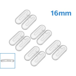 5 Pairs 16mm x 6mm Slot In Frosted Silicone Nose Pads Eyeglass Glasses Reading Specs Spectacles Anti Non Slip Insert Slotted Push On Replace