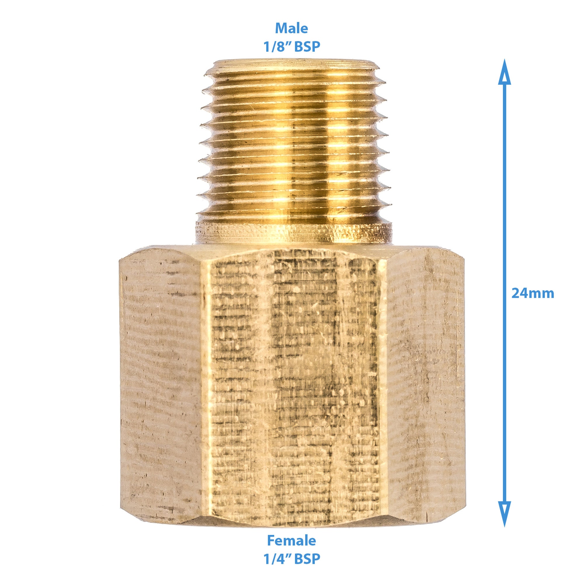 Brass 1/8 BSP Male to Female 175mm Pipe Extension Long Nipple Threaded