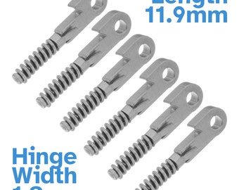 6pcs 11.9mm x 1.3mm Glasses Spring Hinge - Eyeglass Frame Making & Customisation Parts - Insert Joint Optical Flex Temple Specs Spectacle