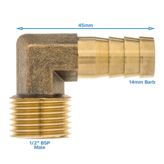 2 Stuks Messing Slangadapter – Verloopstuk 1/2 Inch BSP Naar 1/4 Inch BSP Mannelijk, Voor Gasfornuis En Grill 2 miniatura