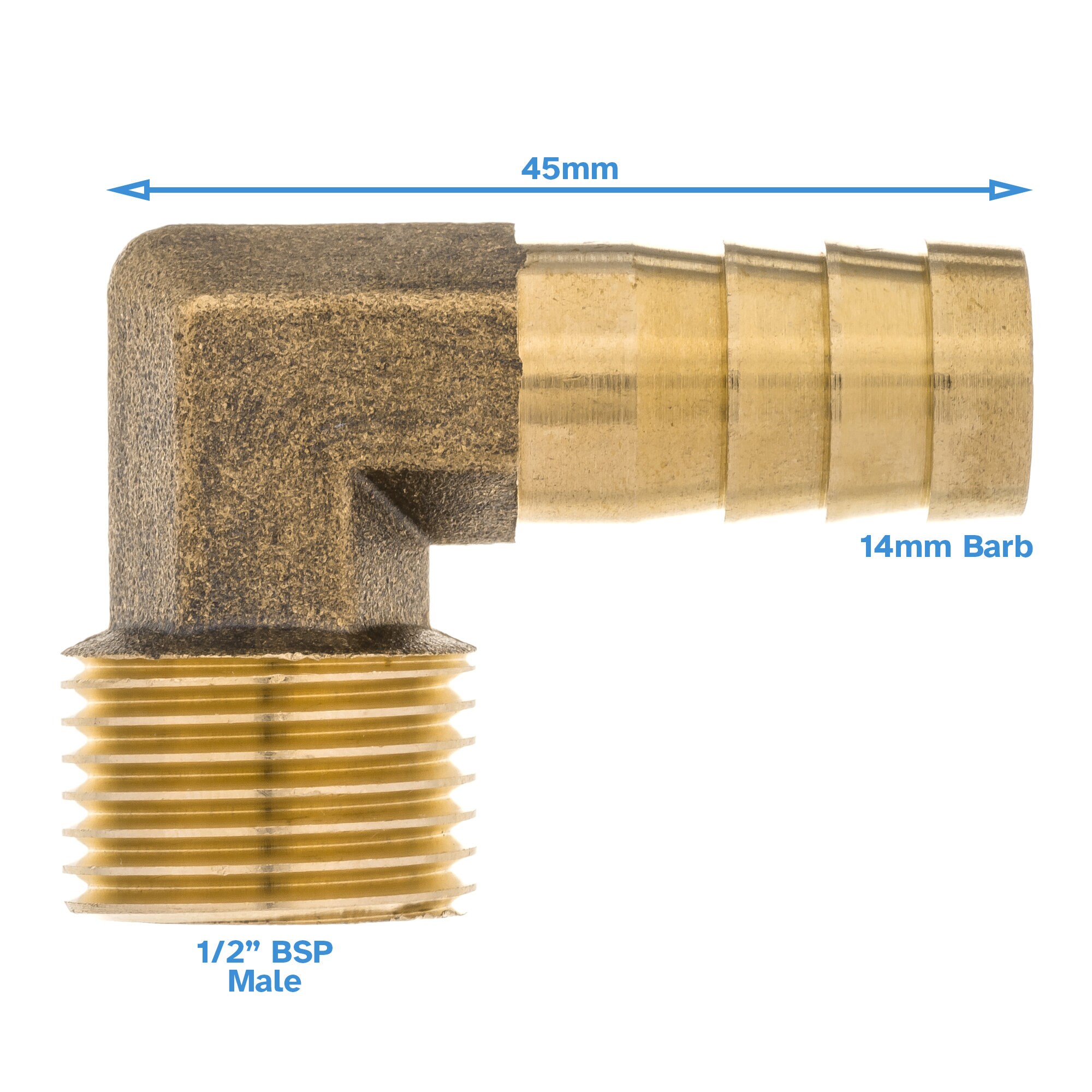 4 x Slangweerhaak Fitting Elleboog, 32 mm prikkeldraad mannelijk, 90