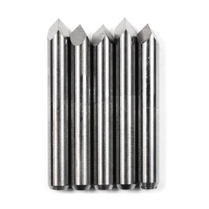 May include: Five silver metal tools with pointed tips, arranged vertically in a row.
