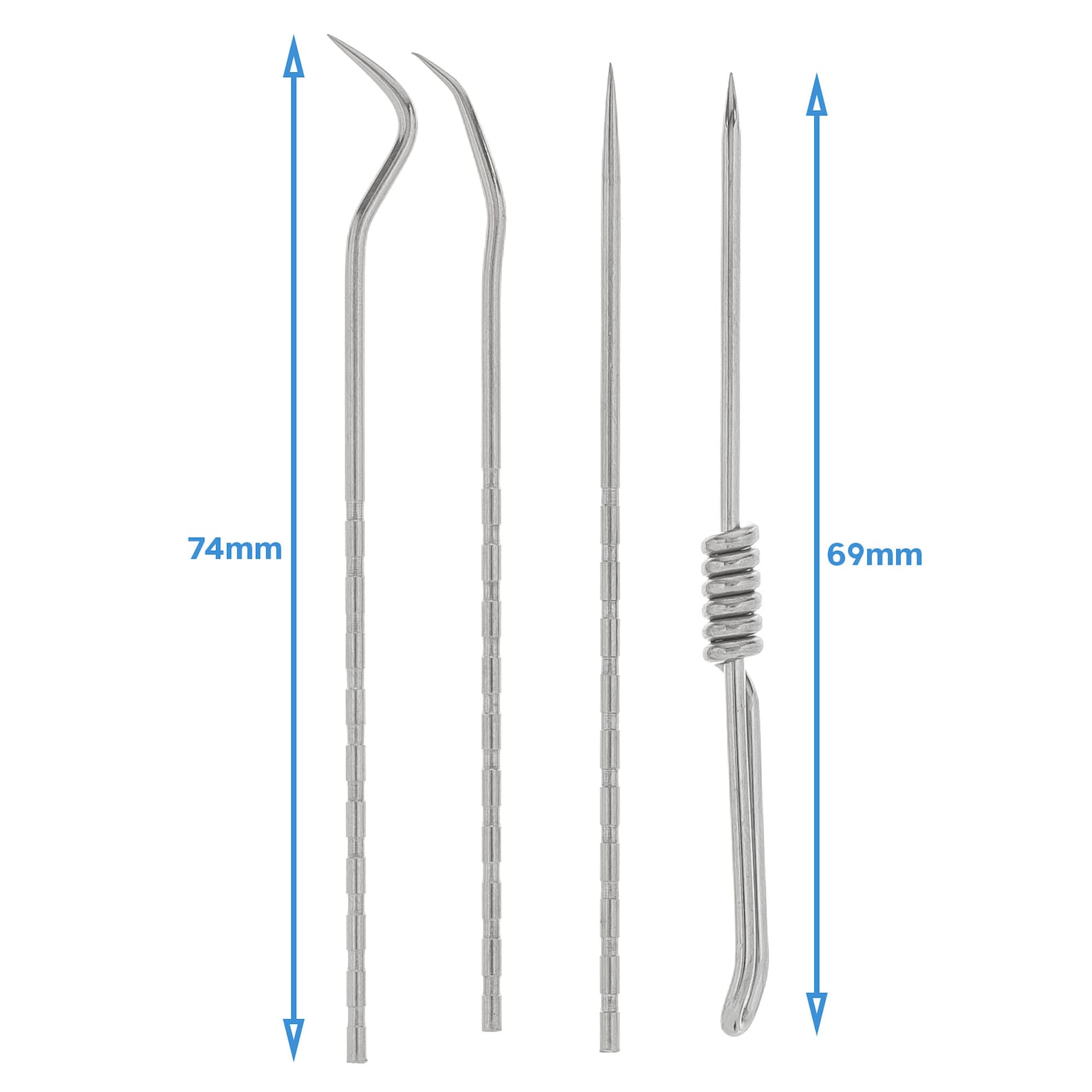 4pcs 1.5mm Titanium Pick Needle Tapered Tip Soldering Non Magnetic Non ...