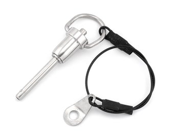 5mm x 30mm Quick Release Ball Lock Pin With 26cm Wire Cable Stainless Steel Self Locking Fasten Push Pull In Out Shaft Security Bolt Tool