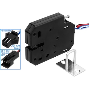Cerradura eléctrica de 12V de perfil bajo, pestillo de solenoide, retroalimentación, enchufable electrónico, puerta de armario, cajón, interruptor de casillero exprés, montaje de acceso al mecanismo