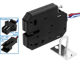 Electric Lock 12V Low Profile Solenoid Latch Feedback Electronic Plug-in Cabinet Door Drawer Express Locker Switch Mechanism Access Assembly