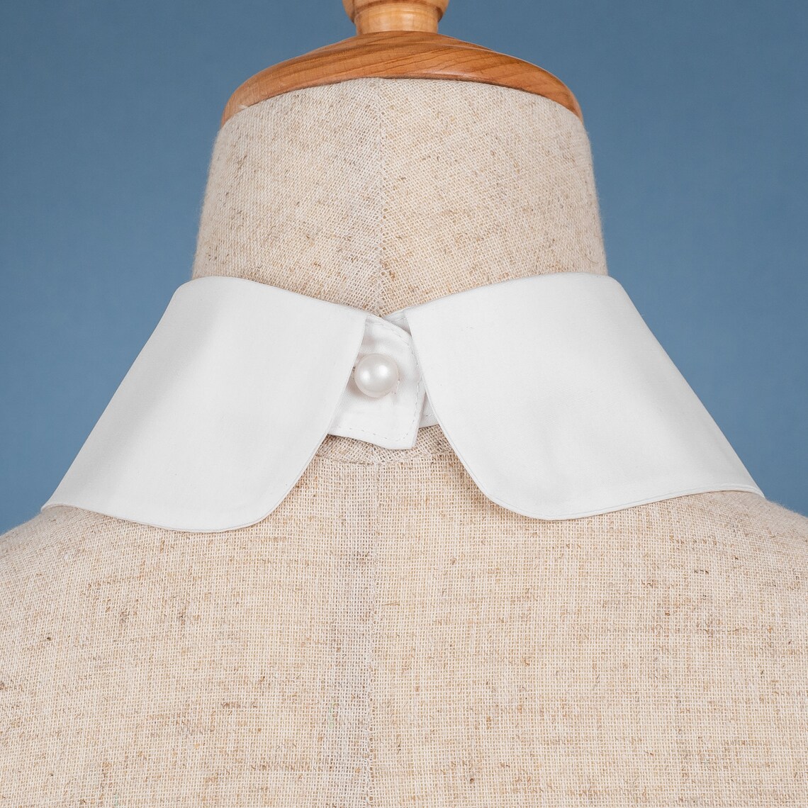 Round Collared White False Peter Pan Round Cotton Poplin Collar Elegant Style Design ...
