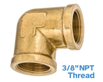 Brass 3/8" NPT Female to Female Threaded Elbow Fitting 90 Degree Pipe Connector Thread Tube Coupler Adaptor Connecting Joint Water Air Fuel