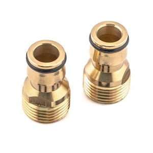 2 st mässingsslangkoppling 1/2" BSP utvändig gänga 12 mm snäppkoppling med sprinkleranslutning biltvätt vattenspruta kopplingsverktyg