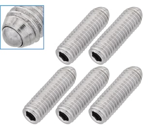 5pcs M5 x 16mm Threaded Ball Spring Plunger Stainless Steel 20N Max Load Screw Bolt Hex Socket Point Grub Indexing Positioning Loading Tool