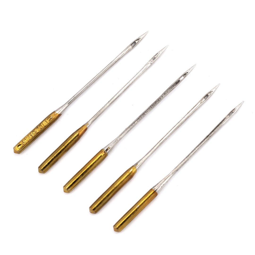 5pcs 80/11 2045 Singer Sewing Needles Machine Ball Point Tool Knitted  Elastic Stretch Cloth Domestic Household Fabrics Regular Tip Knit Sew 