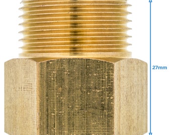 Raccord Laiton 1/2" G Femelle × 1/2" NPT Mâle - Adaptateur Pour Tuyaux, Robinetterie - Doré, Avec Joint Et PTFE