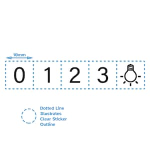 Schwarzer Text 5 Stück 0 Bis 3 Dunstabzugshaube Schalter Kontrollleuchte Schalter Schalter Ofen Aufkleber Aufkleber