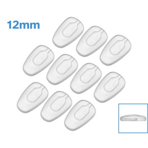 10pcs 12mm x 7mm Slot In Nose Pads Frosted Silicone Eyeglass Glasses Reading Specs Spectacles Anti Non Slip Insert Push Slotted On Replace