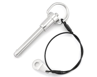 8mm x 40mm Quick Release Ball Lock Pin With 26cm Wire Cable Stainless Steel Self Locking Fasten Push Pull In Out Shaft Security Bolt Tool