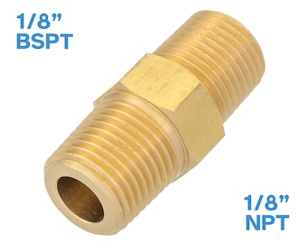 Capezzolo Esagonale 1/8 NPT 10 Pezzi Raccordo Esagonale In Ottone 1 8 Quot Npt Maschio Maschio Per 1242222 - Foto 2