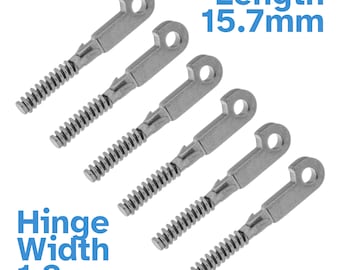 6pcs 15.7mm x 1.2mm Glasses Spring Hinge - Eyeglass Frame Making & Customisation Parts - Insert Joint Optical Flex Temple Specs Spectacle