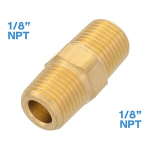 1/8&quot; NPT Male To 1/8&quot; NPT Male Brass Pipe Fitting 24mm Coupler Hex Threaded Tube Connector Adaptor Joiner Reducer Piping Water Gas Oil Fuel