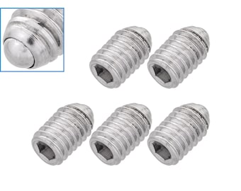5pcs M4 x 6mm Threaded Ball Spring Plunger Stainless Steel 15N Max Load Screw Bolt Hex Socket Point Grub Indexing Positioning Loading Tool
