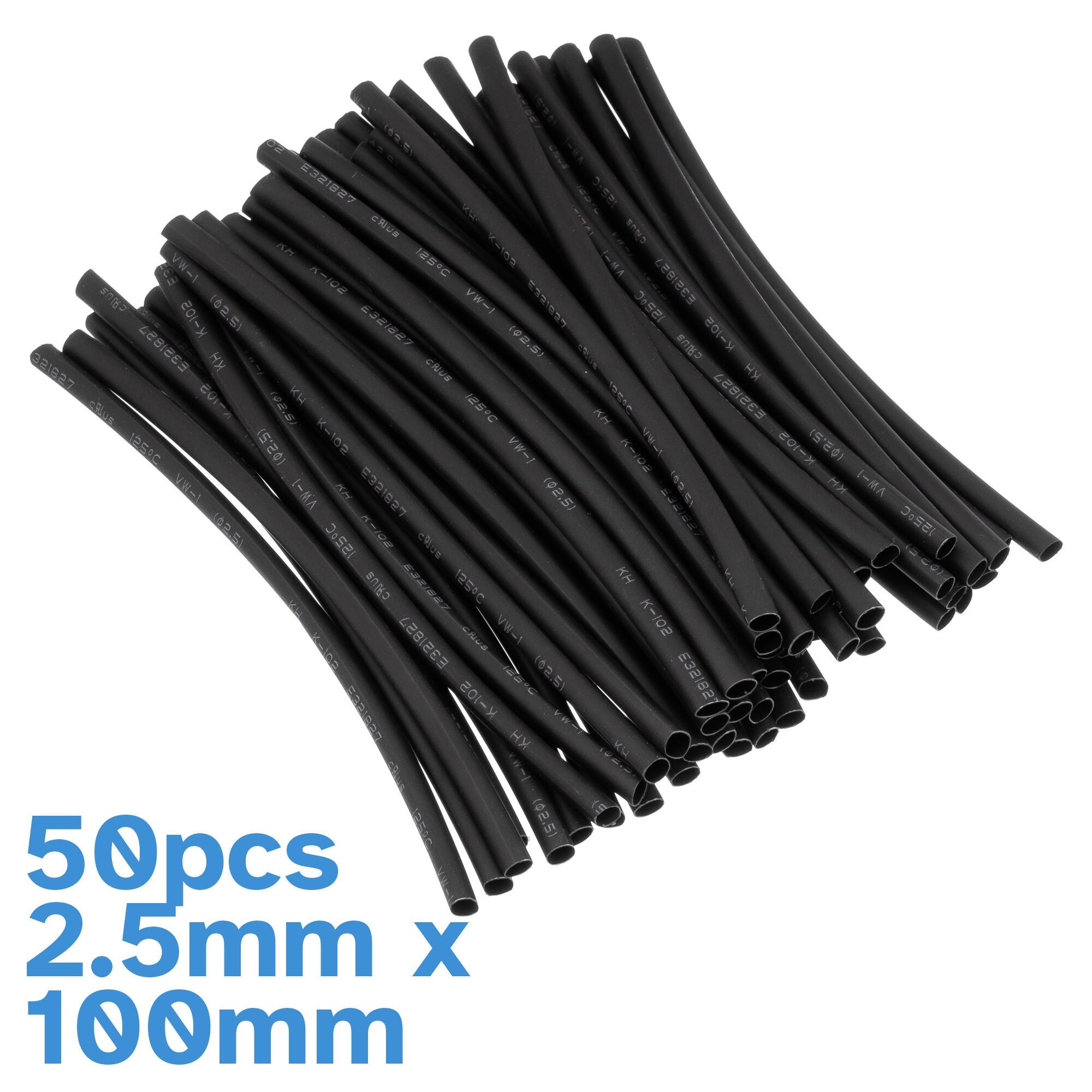 50pcs 2.5mm X 100mm Polyolefin Heat Shrink Tubing 2:1 Ratio - Etsy