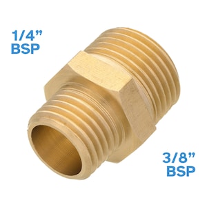 1/4&quot; BSP Male To 3/8&quot; BSP Male Brass Pipe Fitting 23mm Coupler Hex Water Gas Oil Fuel Tube Threaded Connector Adaptor Joiner Reducer Tool