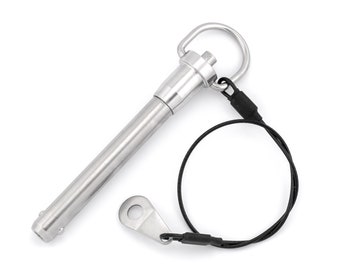 10mm x 60mm Quick Release Ball Lock Pin With 26cm Wire Cable Stainless Steel Self Locking Fasten Push Pull In Out Shaft Security Bolt Tool