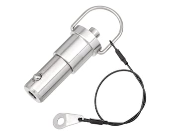 20mm x 20mm Quick Release Ball Lock Pin With 26cm Wire Cable Stainless Steel Self Locking Fasten Push Pull In Out Shaft Security Bolt Tool