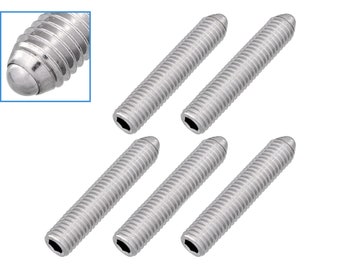 5pcs M8 x 40mm Threaded Ball Spring Plunger Stainless Steel 35N Max Load Screw Bolt Hex Socket Point Grub Indexing Positioning Loading Tool