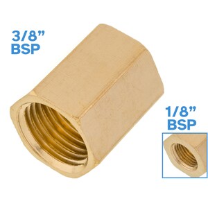 1/4&quot; BSP Female To 1/8&quot; BSP Female Brass Pipe Fitting 19mm Coupler Hex Tube Connector Adaptor Joiner Reducer Piping Threaded Water Gas Fuel