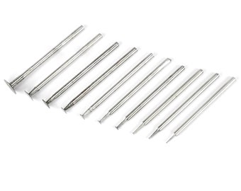 10pcs 0.5 - 8mm Flat Head Diamond Burrs 2.35mm Shank Wheel Disc Polishing Cutting Grinding Carving Gem Stone File Rotary Drill Bit Tool Set