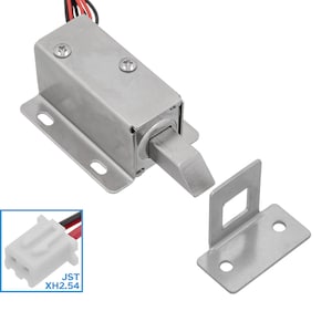 Up Fechadura Elétrica 12V Solenóide Normalmente Fechado Trava Longa + Placa de Ataque Eletroímã Eletrônico Liberação Porta do Armário Interruptor de Travamento Seguro