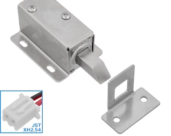 Up Electric Lock 12V Solenoid Normally Closed Long Latch + Strike Plate Electronic Electromagnet Release Cabinet Door Safe Locking Switch