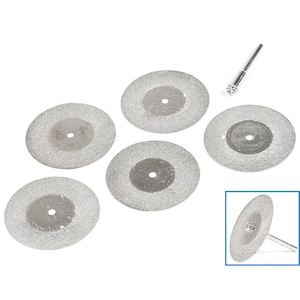 6 pcs 40 mm Disque de Roue Fraises Diamantées 3 mm Monté Sur La Queue Tranchage Polissage Coupe Meulage Sculpture Scie Gemme Perceuse Rotative Ensemble D'outils