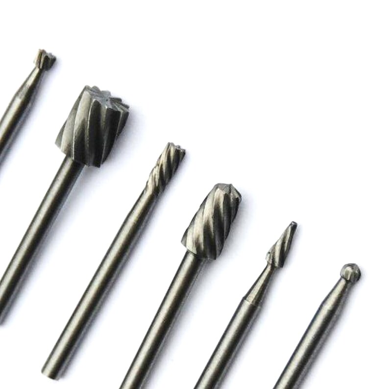 Burr Router 6pcs Assorted HSS Grinding Router Burrs 3mm Shank High Speed Steel ...