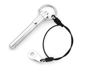 10mm x 40mm Quick Release Ball Lock Pin With 26cm Wire Cable Stainless Steel Self Locking Fasten Push Pull In Out Shaft Security Bolt Tool