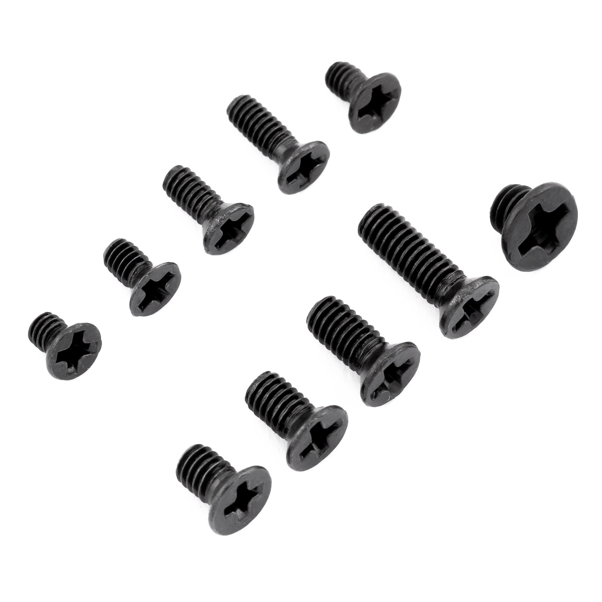 Tiny Screws Assortment Of Small Black Self-Tapping Phillips Pan Head Screws - Metric Sizes M1 To M2, Steel Phillips Pan Head Machine Screws